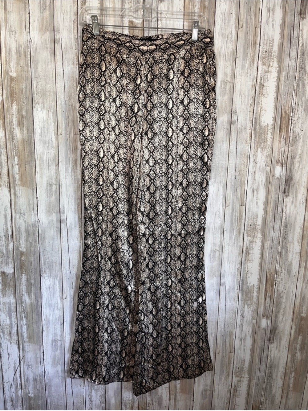 Zara Snakeskin Print Wide Leg Pants High Rise Size S NWT